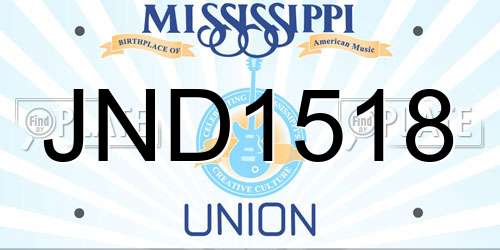 JND1518 Mississippi License Plate