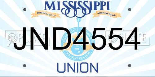 JND4554 Mississippi License Plate