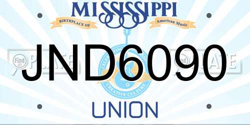 JND6090 Mississippi License Plate