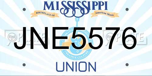 JNE5576 Mississippi License Plate