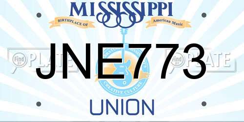 JNE773 Mississippi License Plate
