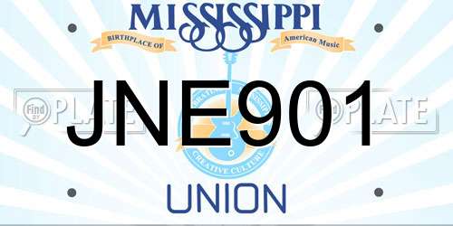 JNE901 Mississippi License Plate