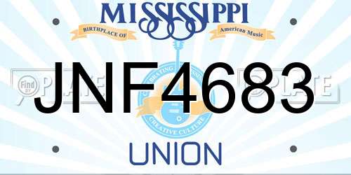 JNF4683 Mississippi License Plate
