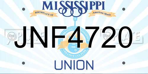 JNF4720 Mississippi License Plate