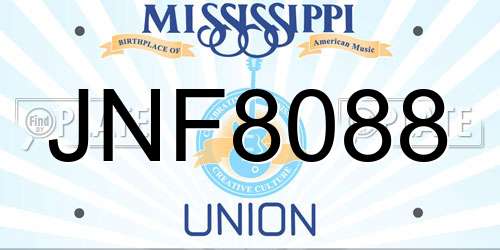 JNF8088 Mississippi License Plate
