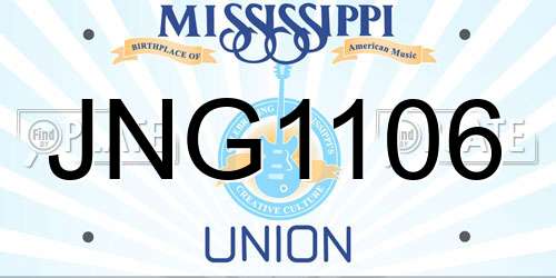 JNG1106 Mississippi License Plate