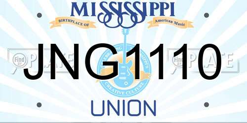JNG1110 Mississippi License Plate