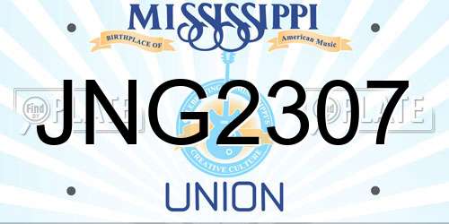 JNG2307 Mississippi License Plate