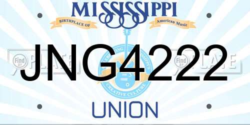 JNG4222 Mississippi License Plate