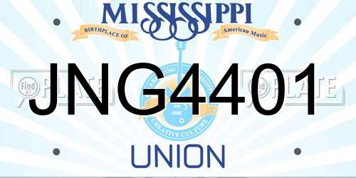 JNG4401 Mississippi License Plate