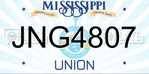 JNG4807 Mississippi License Plate