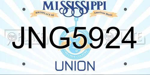 JNG5924 Mississippi License Plate