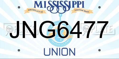 JNG6477 Mississippi License Plate