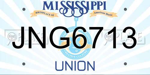 JNG6713 Mississippi License Plate