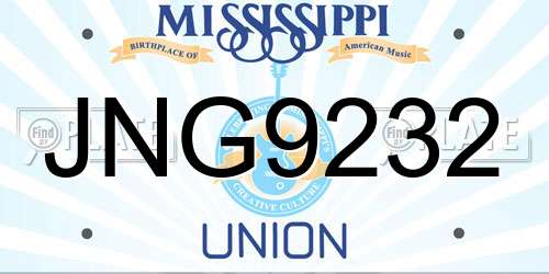 JNG9232 Mississippi License Plate