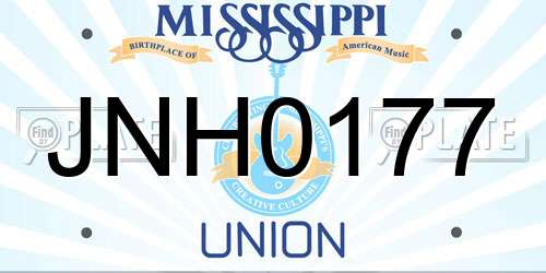 JNH0177 Mississippi License Plate