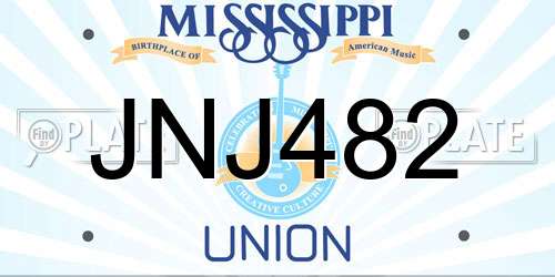 JNJ482 Mississippi License Plate