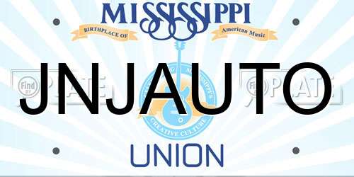 JNJAUTO Mississippi License Plate