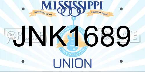 JNK1689 Mississippi License Plate