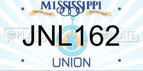 JNL162 Mississippi License Plate
