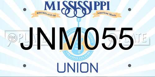 JNM055 Mississippi License Plate