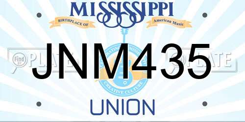 JNM435 Mississippi License Plate