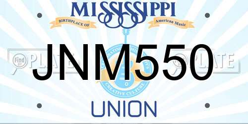 JNM550 Mississippi License Plate