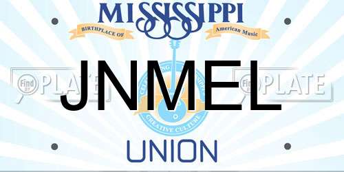 JNMEL Mississippi License Plate