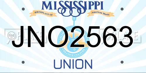 JNO2563 Mississippi License Plate