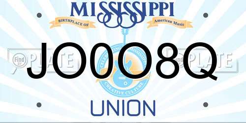 JO0O8Q Mississippi License Plate