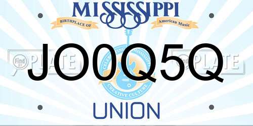 JO0Q5Q Mississippi License Plate
