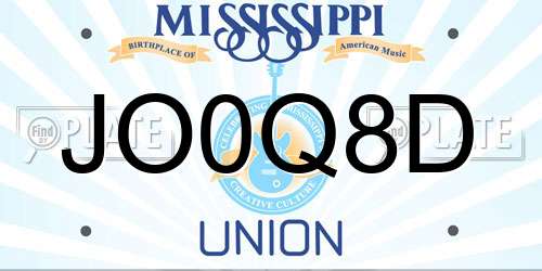 JO0Q8D Mississippi License Plate