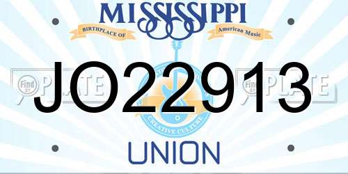 JO22913 Mississippi License Plate
