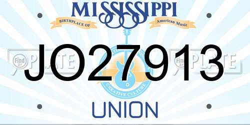 JO27913 Mississippi License Plate