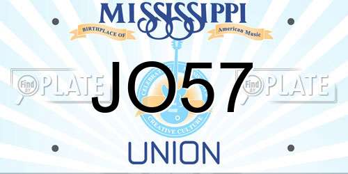 JO57 Mississippi License Plate