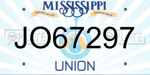 JO67297 Mississippi License Plate