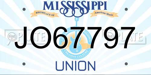 JO67797 Mississippi License Plate
