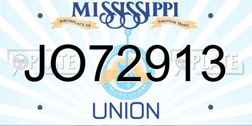 JO72913 Mississippi License Plate