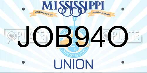 JOB94O Mississippi License Plate