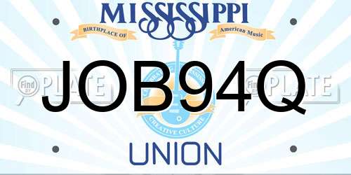 JOB94Q Mississippi License Plate