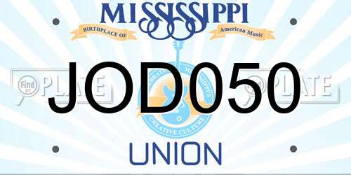 JOD050 Mississippi License Plate