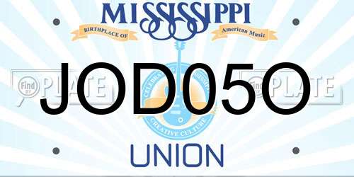 JOD05O Mississippi License Plate