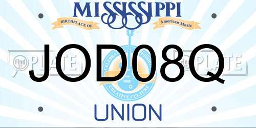 JOD08Q Mississippi License Plate
