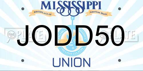 JODD50 Mississippi License Plate