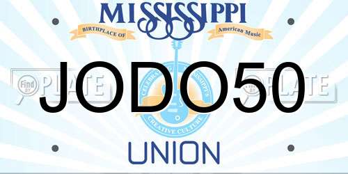 JODO50 Mississippi License Plate