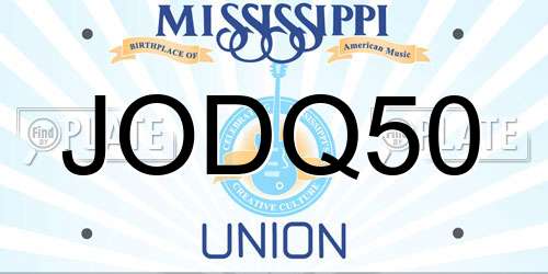 JODQ50 Mississippi License Plate