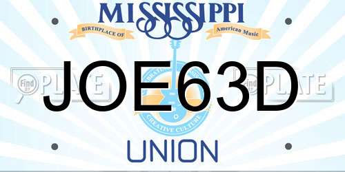 JOE63D Mississippi License Plate