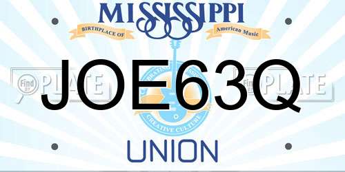 JOE63Q Mississippi License Plate