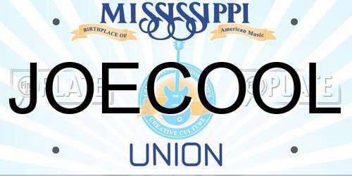 JOECOOL Mississippi License Plate