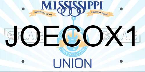 JOECOX1 Mississippi License Plate